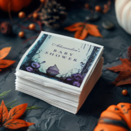 明るいゴシック様式のハロウィーンベイビーシャワー スタンダードカクテルナプキン