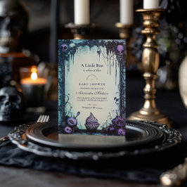 明るいゴシック様式のハロウィーンベイビーシャワー 招待状