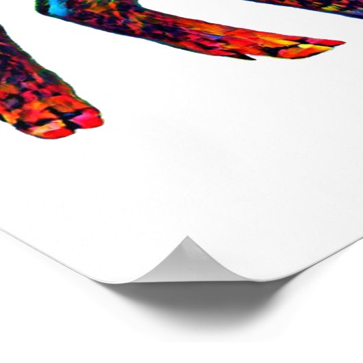 明るいサイカデリック豚アートポスター ポスター (角)