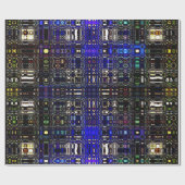 明るいサイケデリックスポットライトのラッピング紙 – 青 ラッピングペーパー (フラット)