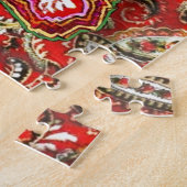 明るいサイケデリック赤い猫たち(by Louis Wain) ジグソーパズル (側面)