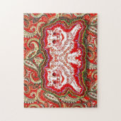 明るいサイケデリック赤い猫たち(by Louis Wain) ジグソーパズル (縦)