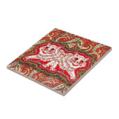 明るいサイケデリック赤い猫たち(by Louis Wain) タイル (側面)