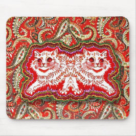 明るいサイケデリック赤い猫たち(by Louis Wain) マウスパッド