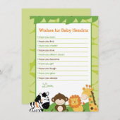 明るいサファリの動物がベビーアドバイスカードを望む アドバイスカード (正面/裏面)