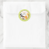 明るいサファリジャングルの動物がスティッカーを好む ラウンドシール (バッグ)