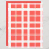 明るいサンゴとホワイトプレイドクラフト紙 (正面/裏面)