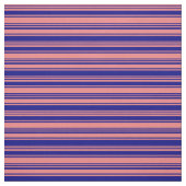 明るいサンゴと青のライニング模様 ファブリック (見本)