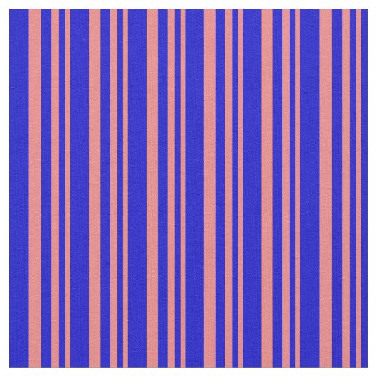 明るいサンゴと青の色の線 ファブリック (クローズアップ)