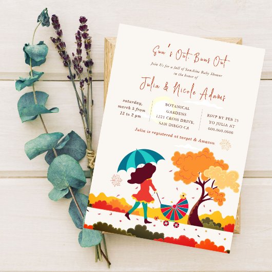 明るいサンシャイクールンサマーベビーシャワー 招待状