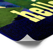 明るいサンフラワーアートポスターhello sunshine ポスター (角)