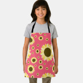 明るいサンフラワーオンピンク エプロン (インサイチュ)