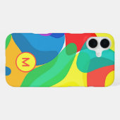 明るいサーカスの色のモノグラム柄 iPhoneケース (裏面横)