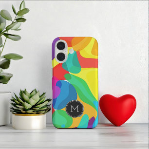 明るいサーカスカラーモノグラムパターン iPhone 16ケース