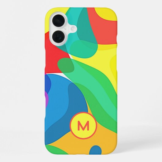 明るいサーカスカラーモノグラムパターン iPhoneケース (裏面)