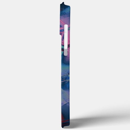 明るいシアンからピンク色の色合いで磨かれた汚れたカーブ Case-Mate iPhoneケース (裏面 / 左)