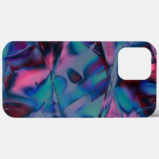 明るいシアンからピンク色の色合いで磨かれた汚れたカーブ Case-Mate iPhoneケース (裏面 (横))