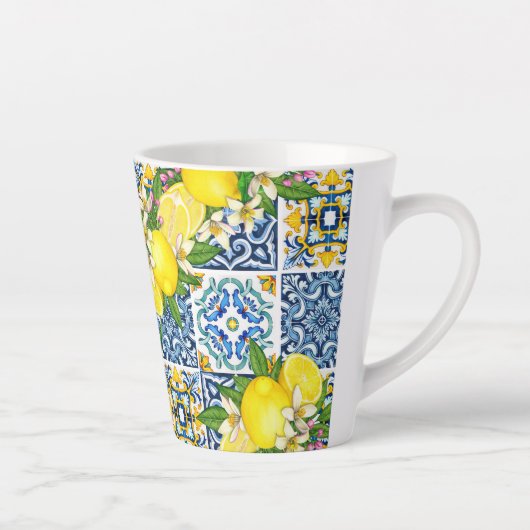 明るいシシ地中海のリアンタイルシトラスレモン カフェラテマグ (右)