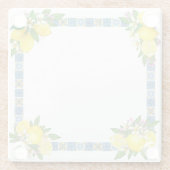 明るいシシ地中海のリアンタイルシトラスレモン  ガラスコースター (裏面)