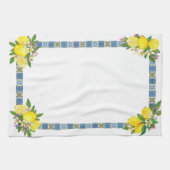 明るいシシ地中海のリアンタイルシトラスレモン キッチンタオル (横)