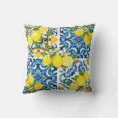 明るいシシ地中海のリアンタイルシトラスレモン クッション (裏面)