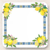 明るいシシ地中海のリアンタイルシトラスレモン コースター (正面)