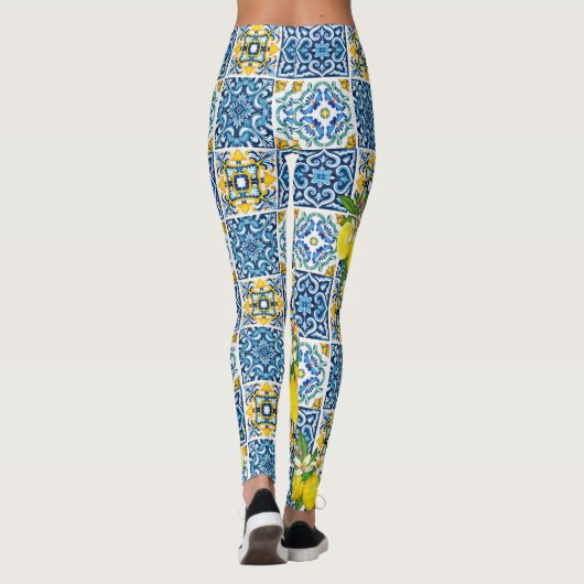 明るいシシ地中海のリアンタイルシトラスレモン レギンス (裏面)