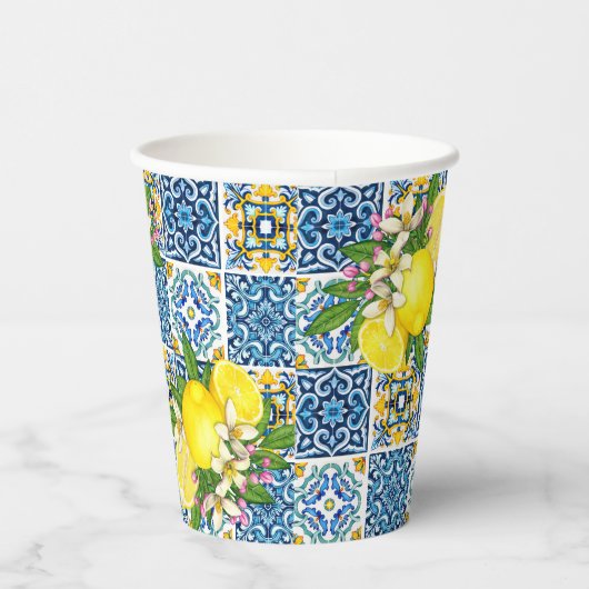 明るいシシ地中海のリアンタイルシトラスレモン 紙コップ (右)