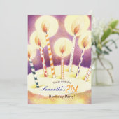 明るいシックなキャンドル21st誕生日パーティー 招待状 (スタンド正面)