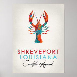 明るいシュリーブポートルイジアナのCrawfish ポスター