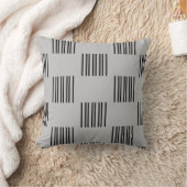 明るいシンプルグレーの黒い線のデザイン クッション (ブランケット)