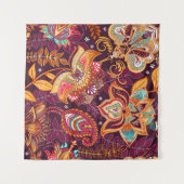 明るいシームレスなパターンがペイズリースタイルに。カラフル タペストリー (正面(横))