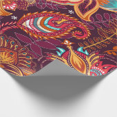 明るいシームレスなパターンのペイズリースタイル。カラフル ラッピングペーパー (角)