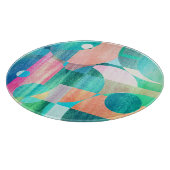 明るいジオメトカラフルリ抽象芸術 カッティングボード (角)