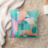 明るいジオメトカラフルリ抽象芸術 クッション (ブランケット)