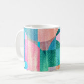 明るいジオメトカラフルリ抽象芸術 コーヒーマグカップ (正面左)