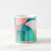 明るいジオメトカラフルリ抽象芸術 コーヒーマグカップ (中央)