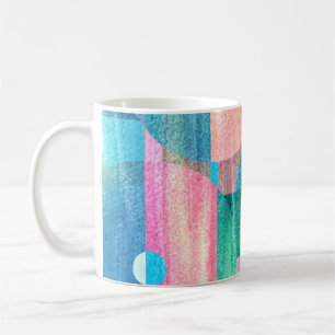 明るいジオメトカラフルリ抽象芸術 コーヒーマグカップ