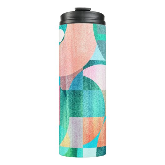 明るいジオメトカラフルリ抽象芸術 タンブラー (正面)