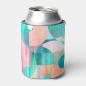 明るいジオメトカラフルリ抽象芸術 缶クーラー (缶正面)