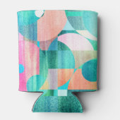 明るいジオメトカラフルリ抽象芸術 缶クーラー (裏面)