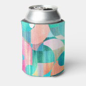 明るいジオメトカラフルリ抽象芸術 缶クーラー (缶裏面)