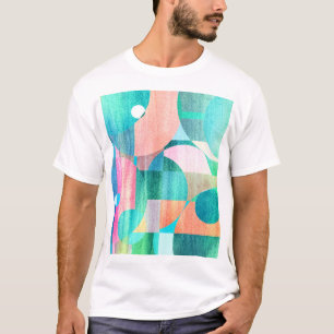 明るいジオメトカラフルリ抽象芸術 Tシャツ