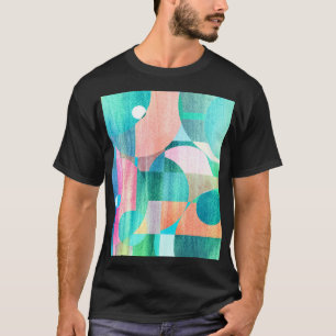 明るいジオメトカラフルリ抽象芸術 Tシャツ