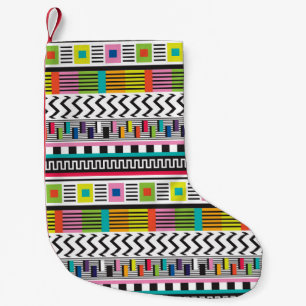 明るいジオメトリックライン:シームレスな抽象芸術。 スモールクリスマスストッキング