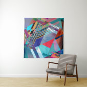 明るいジオメトリ：カラフル抽象芸術背景 タペストリー (インサイチュ(横))