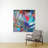 明るいジオメトリ：カラフル抽象芸術背景 タペストリー (インサイチュ)
