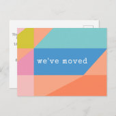 明るいジカラフルオメトリ引っ越しましたの新しいアドレス ポストカード (正面/裏面)