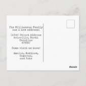 明るいジカラフルオメトリ引っ越しましたの新しいアドレス ポストカード (裏面)