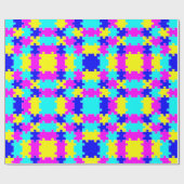 明るいジカラフルグソーパズルピンクブルー&イエロー ラッピングペーパー (フラット)